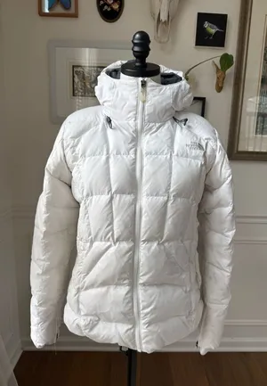 The North Face Tamburello 600 White Puffer Coat Stains M thumbnail 1