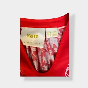 Anthropologie Maeve Melange Red‎ Animal Print Top Size 6 thumbnail 2