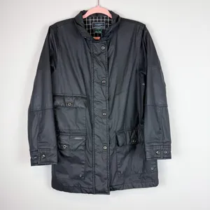 Lauren Ralph Lauren Black Waxed‎ Cotton Barn Jacket Chore Coat Size Small thumbnail 2