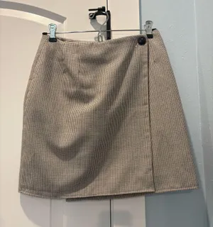 Plaid Wrap Mini Skirt Brown Size 4 thumbnail 1