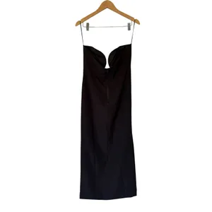 Bardot Black‎ Strapless Deep V Plunge Midi Dress Size XL Formal Cocktail NEW thumbnail 3