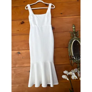 Lulus Moment Maker White Square Neck Trumpet Midi Dress Banquet Extra Small thumbnail 2