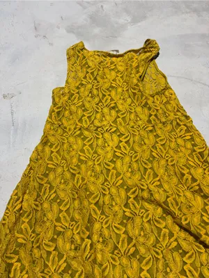 Free people miles of lace Yellow Lace Floral A-Line mini Dress small thumbnail 9