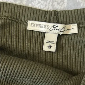 Express Olive Green Ribbed Bodysuit thumbnail 2