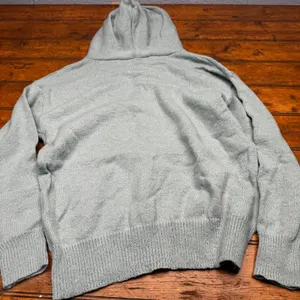 Womens Light Blue‎ Knit Hoodie Soft Long Sleeve Pullover Sweater Size M thumbnail 4