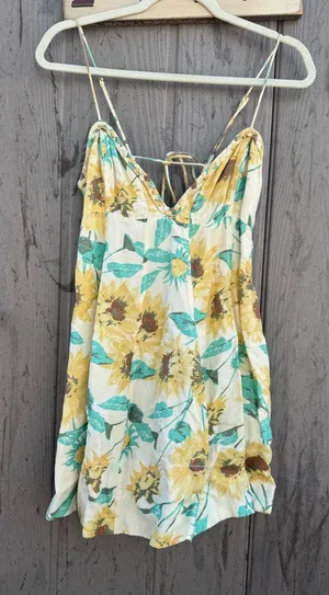 Sunflower Print Spaghetti Strap Cami Top - Yellow thumbnail 1
