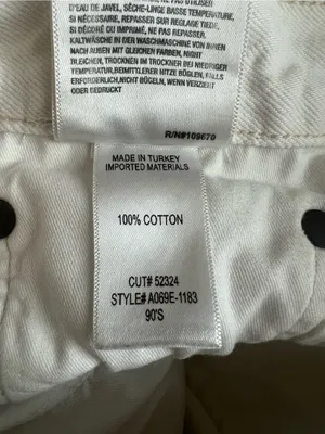 AGOLDE Women’s 90’s Straight Leg White Enamel Denim Distressed Button Fly Jeans thumbnail 6