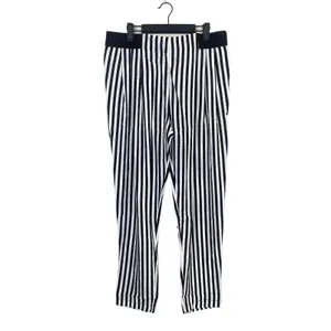 NWT Sans Souci Striped Lightweight Satin Feel Trouser Ankle Pant M Black White thumbnail 2