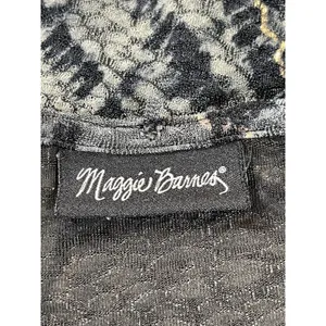 Maggie Barnes 3X Black Sheer Mesh Lace Top Abstract Print Plus Size Office thumbnail 5
