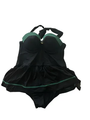 Hot Topic Harry Potter Slytherin One Piece Skirt Swimsuit Size 2X Black Green thumbnail 3