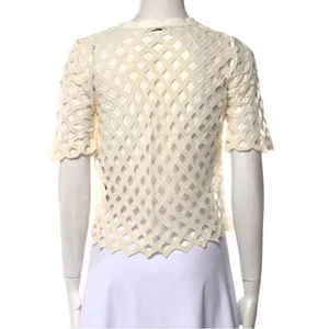 Sandro V-neck pattern lace top thumbnail 4