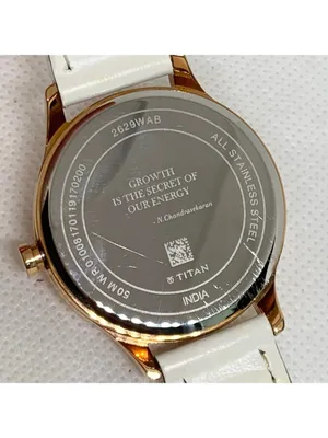 Titan Women’s Watch Rose Gold Face Color Date 35mm quartz white leather running thumbnail 6