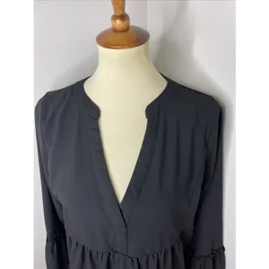 Tuckernuck Pomander Place Black Kenzo Crepe‎ Blouse Top Women's Size Medium thumbnail 7