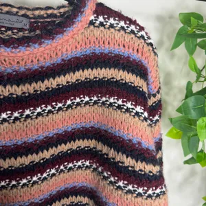 Anthropologie Elsamanda Striped Chunky Knit Alpaca Wool Blend Sweater M Medium thumbnail 8