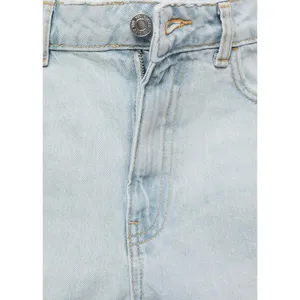 Mango High-Waisted Mom-Fit Denim Shorts Blue Light Wash Size 4 thumbnail 7