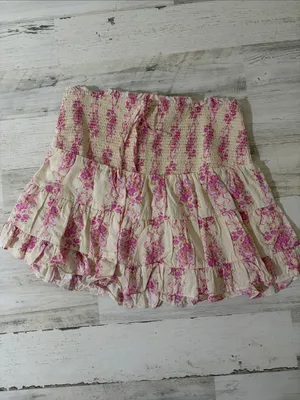 LoveShackFancy Aldana Mini Skirt in French Lilac thumbnail 3
