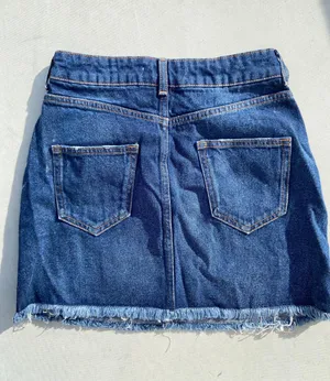 ZARA Z1975 Denim Gemstone Button Skirt thumbnail 2