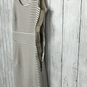 Banana Republic Brown White Striped Midi Dress 10 Sheath Career Workwear Chic thumbnail 4