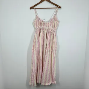 Maison Me Chrissy Dress Striped Rainbow Seersucker Sundress Midi Dress Babymoon thumbnail 14