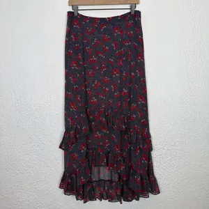 Boden Coraline Floral Ruffle Midi Skirt Boho Flowy Size 8 thumbnail 3