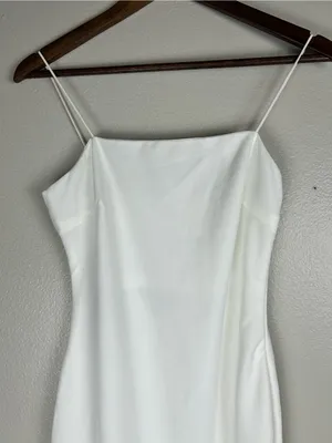 Princess Polly White Bungee Strap Midi Dress with Side Slit Size 4 Bridal thumbnail 4