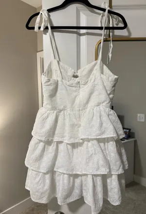Petal & Pup Celeste Embroidered Eyelet Cotton Ruffle Mini Dress thumbnail 4