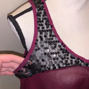 Studio Y purple sheer sequined zip up sleeveless blouse thumbnail 4