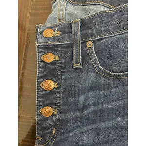 Madewell Jeans Womens 28T Blue 9" Highrise Skinny Raw Hem Button Fly Fade thumbnail 2