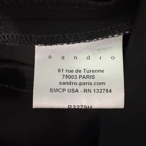 Sandro Paris Strapless Peplum Dress Size 8 Black Embellished Cocktail Party Chic thumbnail 11