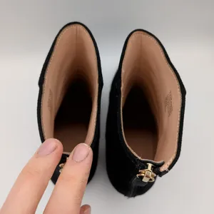 J.Crew Sadie Black Suede‎ Block Heel Ankle Boots K0055 Round Toe Womens 8.5 thumbnail 6