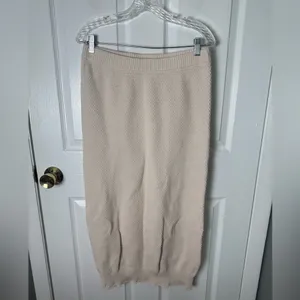 Free People Hailee Sweater Skirt Set in Powder Sand L thumbnail 9
