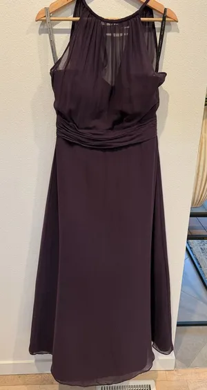 Bill Levkoff Dark Plum/eggplant Halter Maxi Dress thumbnail 1