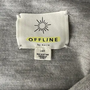 Offline cropped soft cotton blend sweatshirt. Size large. Elastic waist band. thumbnail 4