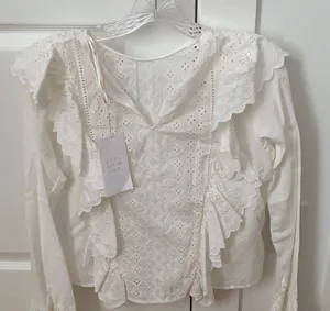 ZARA White Eyelet Top thumbnail 2