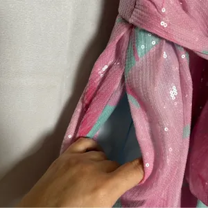 Hutch Anthropologie Aqua Balloon‎ Mini Dress Sequin Bubblegum Blue & Pink Size 4 thumbnail 6