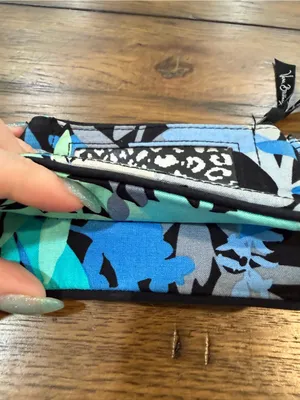 Vera Bradley Floral Zip Wristlet in Blue, Black, White, Mint thumbnail 5