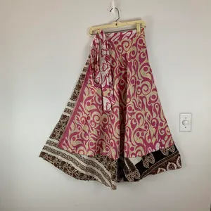 Reversible Maxi Wrap Skirt BINS716 Pink thumbnail 1