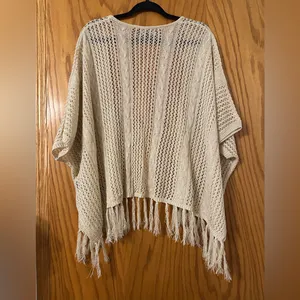 POL Cream Oversized Cap Sleeve Cardigan with Fringe - NWOT - Size S thumbnail 2