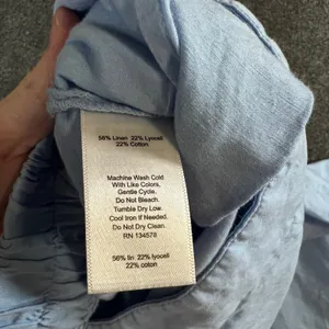 Vineyard Vines Womens Blue Linen Blend Wide Leg Crop Pants Size M High Rise thumbnail 6