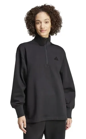 Adidas Sweatshirt Womens Large Black All SZN QZ Pullover Athletic Sport IX3811 thumbnail 1