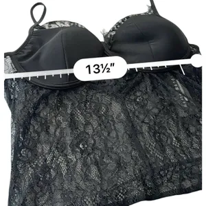 Haute Monde Women's Large Black Sheer Lace Bodysuit Underwire Bustier NWT thumbnail 7