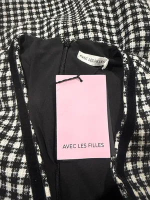 NWT Avec Les Filles Women's Black Bow Tweed Dress SZ-4 thumbnail 13