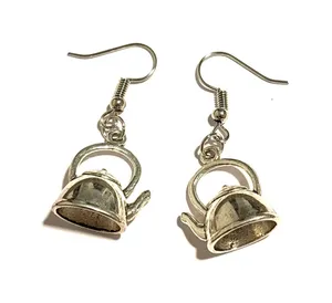 Teapot charm earrings Silver thumbnail 1
