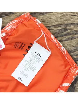 NWT Roxy Double Strap Triangle Bikini Top 434002092 Red Orange Palm M thumbnail 5