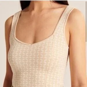Abercrombie Patterned Tank Top Cream thumbnail 2