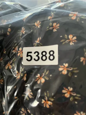 Black Orange Floral Print Puff Sleeve Smocked Midi Dress Medium Cottagecore thumbnail 10
