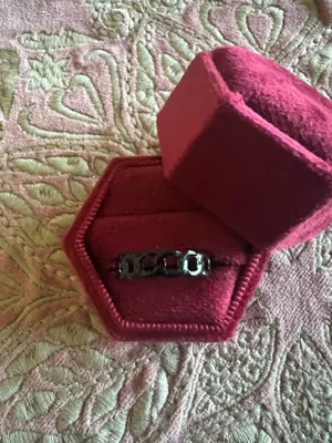 Women’s Stainless Steel Black Polished Finish Adjustable Ring Size 6-9 thumbnail 2