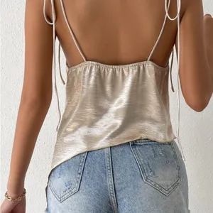 SheIn Firerie Cowl Neck Knot Shoulder Asymmetrical Neck Cami Top thumbnail 2