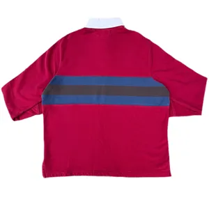 Vintage 90s Polo Ralph Lauren Rugby Red Collared Striped Long Sleeve T-shirt thumbnail 2