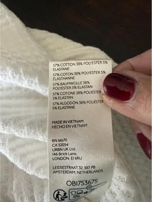 Free People We The Free Women's White Waffle Knit V-Neck Sweater Extra Small thumbnail 12